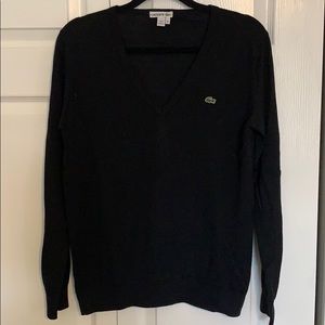 Lacoste Black V-neck Sweater